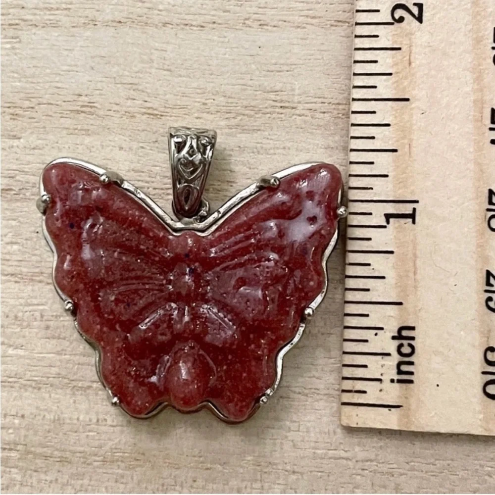 Thulite Silver Pendant